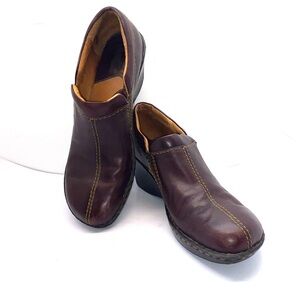 Chunky Grunge Wedge Sole Brown Leather Loafer size 11